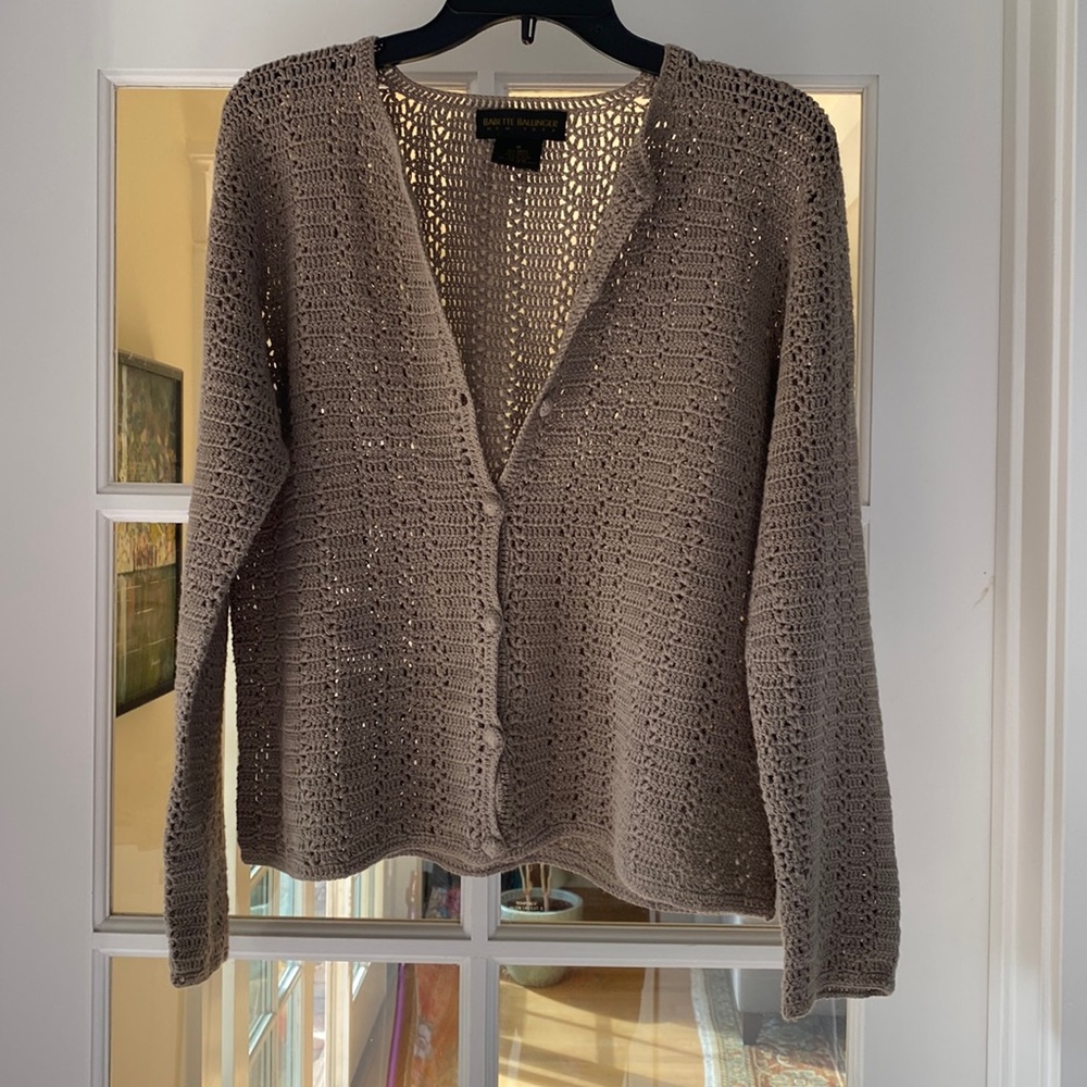 Babette Ballinger NY crocheted long sleeve sweater